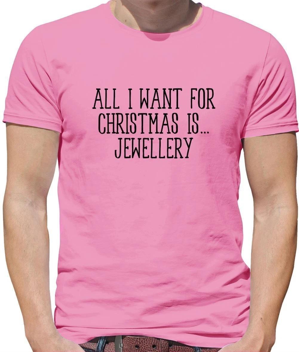 All I Want For Christmas Is Jewellery - Mens T-Shirt - Earrings Funny Ring XL