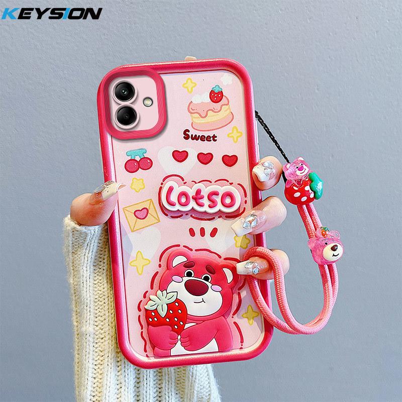 

KEYSION Shockproof Case for Samsung A07 4G with Lanyard Soft Silicone Cute 3D Cartoon Doll Phone Back Cover for Galaxy A07 for Samsung A07
