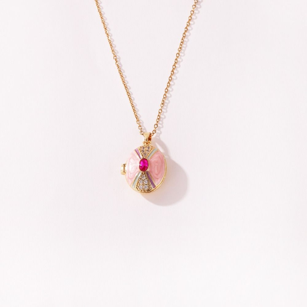 Brass Photo Locket Pendant Necklace Non-Fading Locket Necklace For Jewelry Gifts