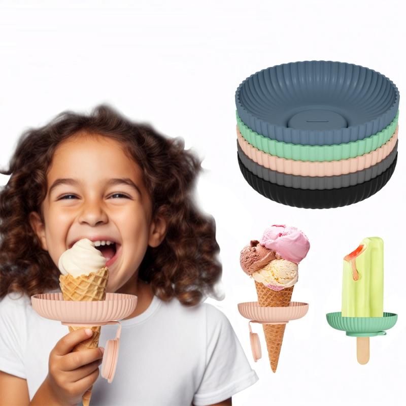 Stojan na nanuky odolný proti kapání Silikonový držák na zmrzlinu proti kapání Opakovaně použitelný přenosný chránič nanuků pro děti Zmrzlina