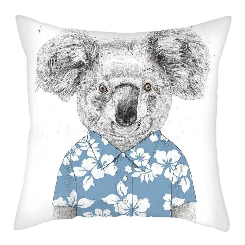 45x45cm Cute Koala Cushion Cover Cartoon Animal  Pillow  Sofa Seat Lumbar     Home Decoration