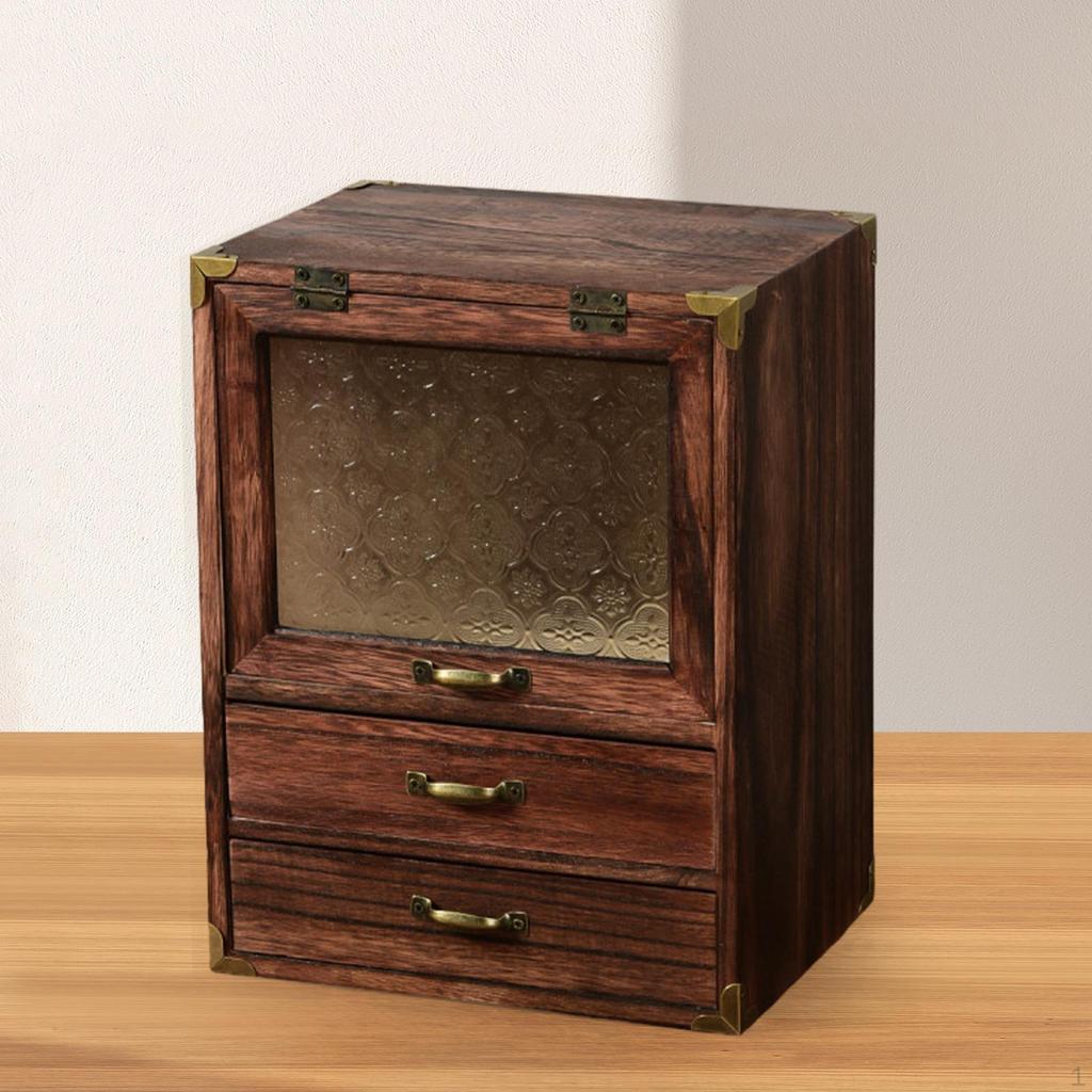 Makeup Organizer Cosmetic Display Case Jewelry Portable with Drawer for Bathroom