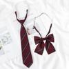 H-Brand Red-Purple Striped College-Style No-Tie Women's Tie - Japanese School Supply Hand-Tied