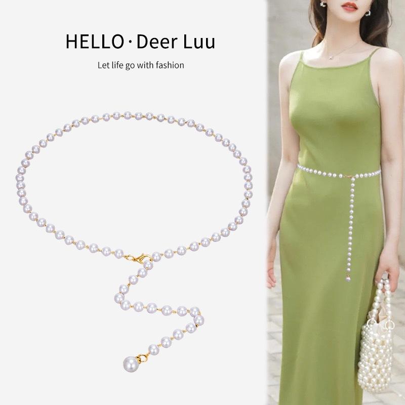 Ins Premium Sense Pearl Chain Waist Chain Women, Xiaoxiangfeng Suit Dress Decorative Belt