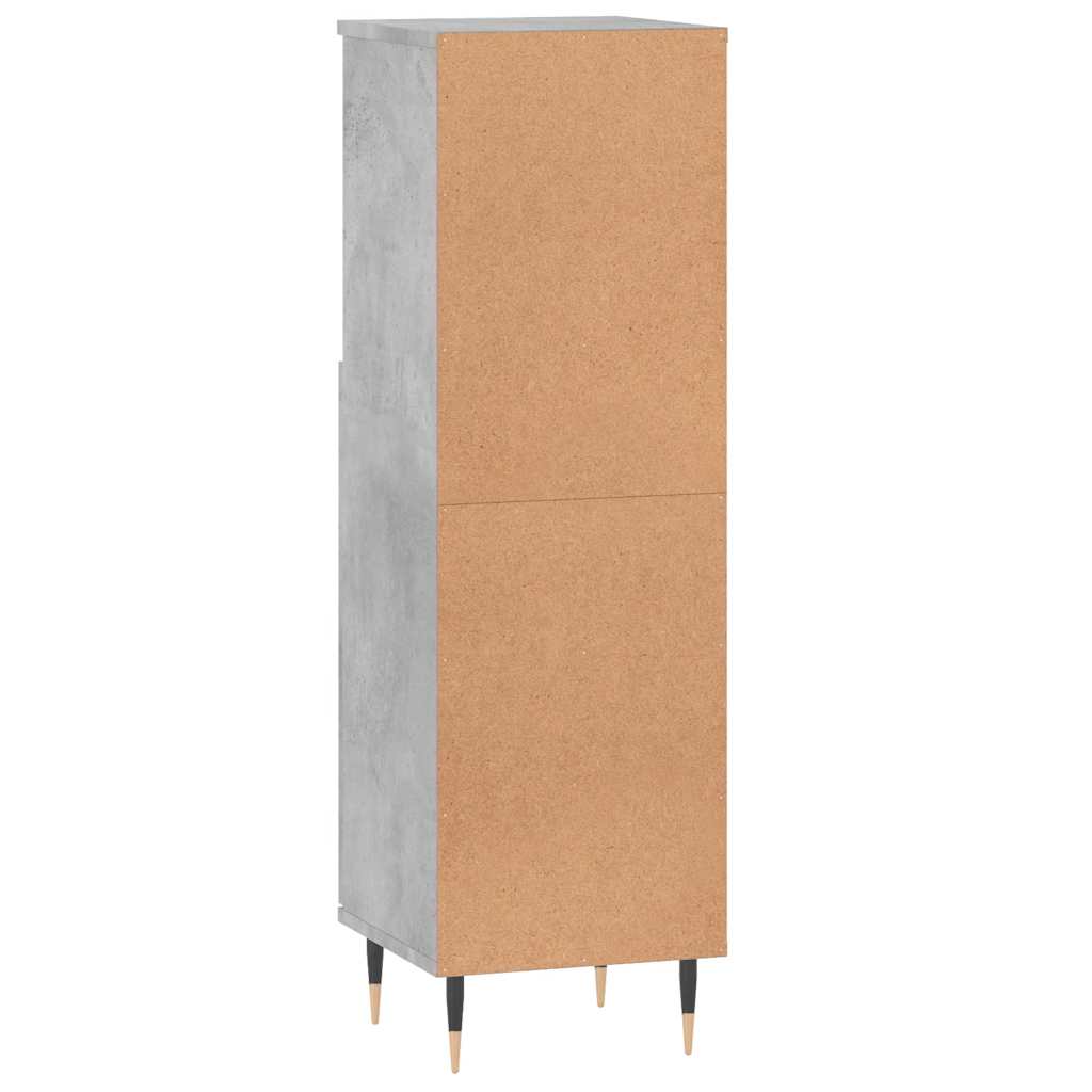 Bathroom Cabinet Concrete Grey 30 X 30 X 100 Cm Engineered Wood