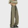 Three-bar Pants Men's 2025 Summer New American Retro Heavy Sweatpants Trendy Brand Loose Straight Casual Trousers