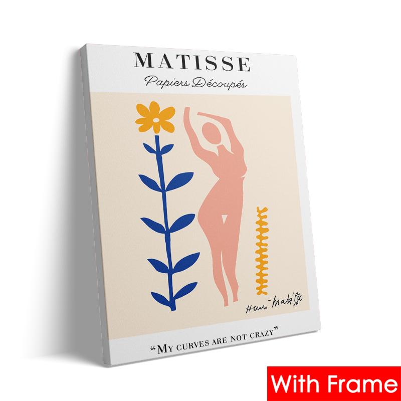 Abstract Picasso Matisse Yayoi Kusama Wall Art Canvas Painting with Frame Nordic Aesthetics Posters and Prints Living Room Decor