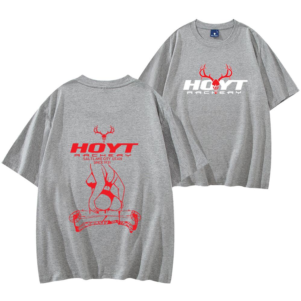 Hoyt Archery Sexy Girl Tričko Unisex Krátký Rukáv Ležérní Bavlněné Tričko Muži Ženy Streetwear Tričko Taktické Vybavení pro Milovníka Lovu