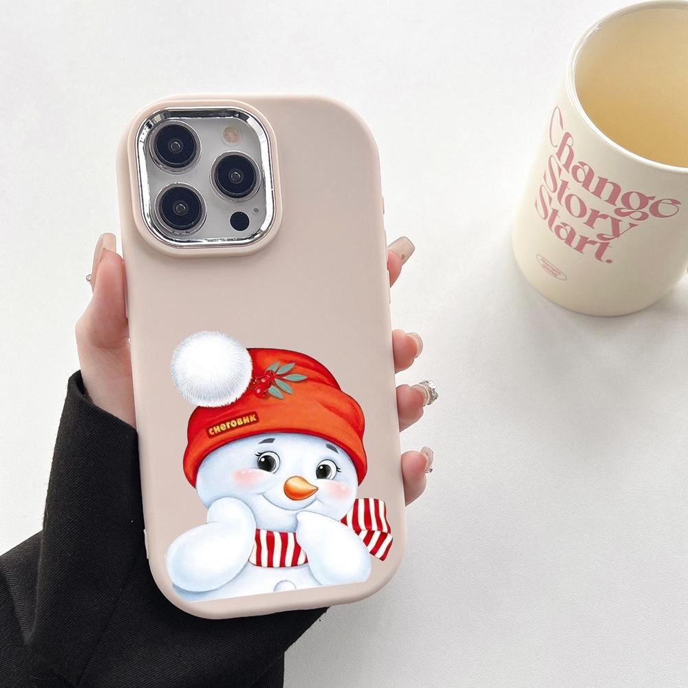 

N98 С Новым годом, Рождеством, мягкие чехлы для телефонов Samsung S24 A15 A12 A35 A54 Infinix Hot 40i Tecno Plating Frame Camera Protector Back Cover Tecno Pop7/Pop 7 Pro