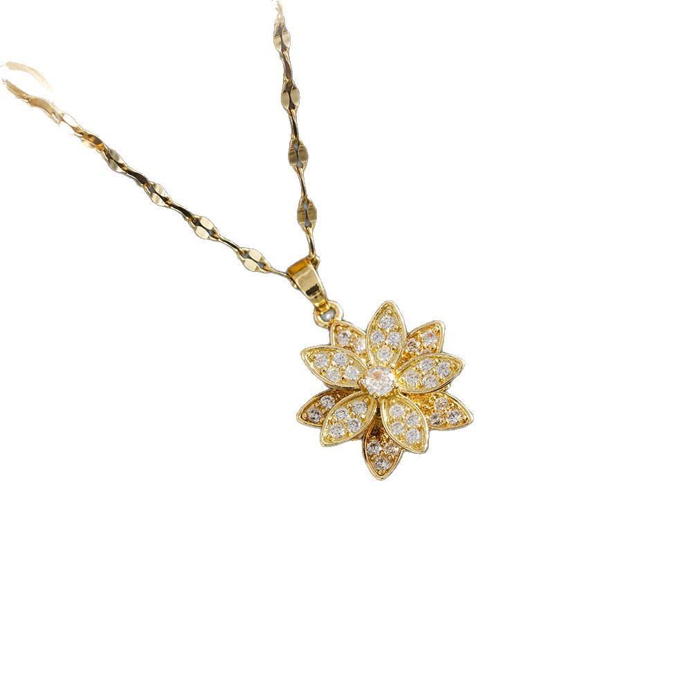 2026 New Exquisite Rotating Zirconia Daisy Pendant Necklace for Women