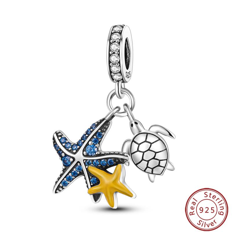 Luminous Ocean Series Copper Dolphin Turtle Octopus Charms Beads 3Mm Diy Fine Jewelry Gifts Making
