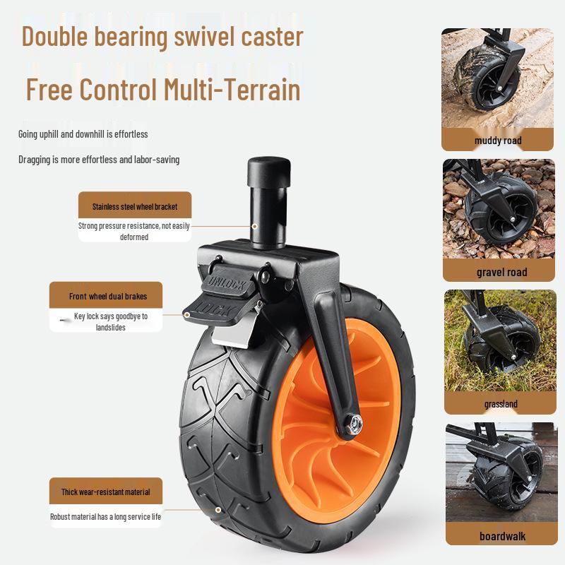 Cărucior pliabil ușor pentru camping și pescuit în aer liber