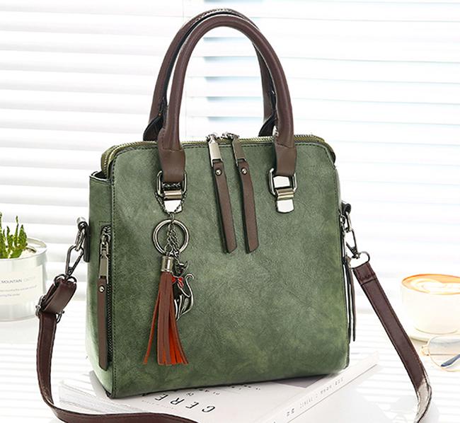Leather HandBags Women Tassel Crossbody Shoulder  Bags Tote