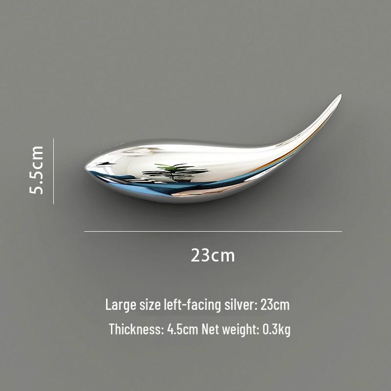 Electroplated Fish Resin Wall Hanging for Indoor Living Room