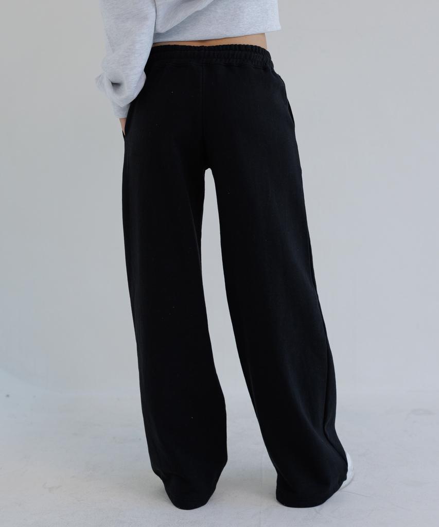 AWESOME STUDIO Low-Waist Wide Sweatpants Black