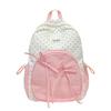 Schoolbag Cute Sweet Girl Backpack Female Student Class Versatile School Bag Korean College Style Bow Polka Dot Backpack
