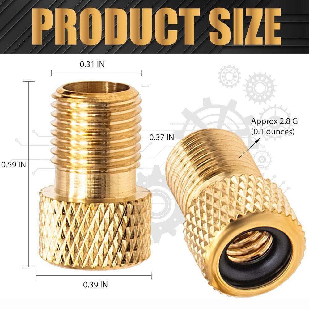 Golden Bicycle Valve Adapter Copper Bike Tire Valve Adapter Bicycle Pump Adapter