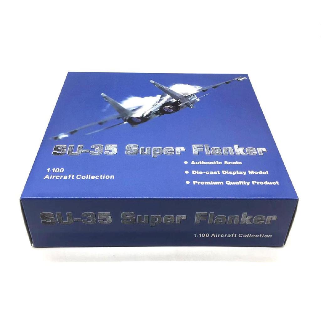 1100 Red & Blue Russian SU-35 Flanker Fighter Attack Aircraft Metal Fighter Military Model Fairchild Republic Diecast Plane Model