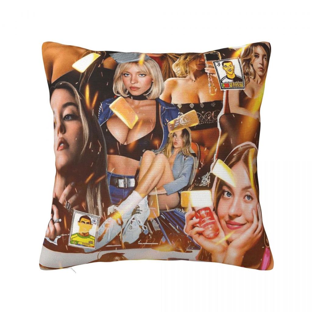 Sydney Sweeney American Actress Photo Pillow Cover Cushion Cover Square Pillow Case Pillowcases For Sofa Bedroom Home Decor