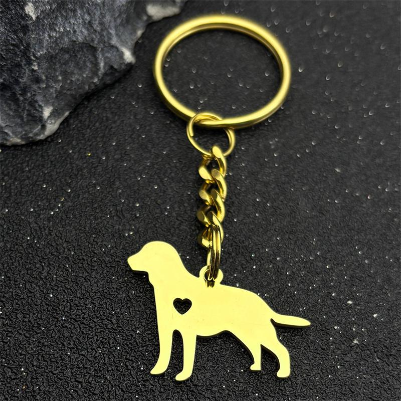 Süßer Hund Welpe Herz Labrador Schlüsselanhänger Damen Herren Edelstahl Gold Silber Farbe Tier Haustierliebhaber Familie Schlüsselhalter Schmuck