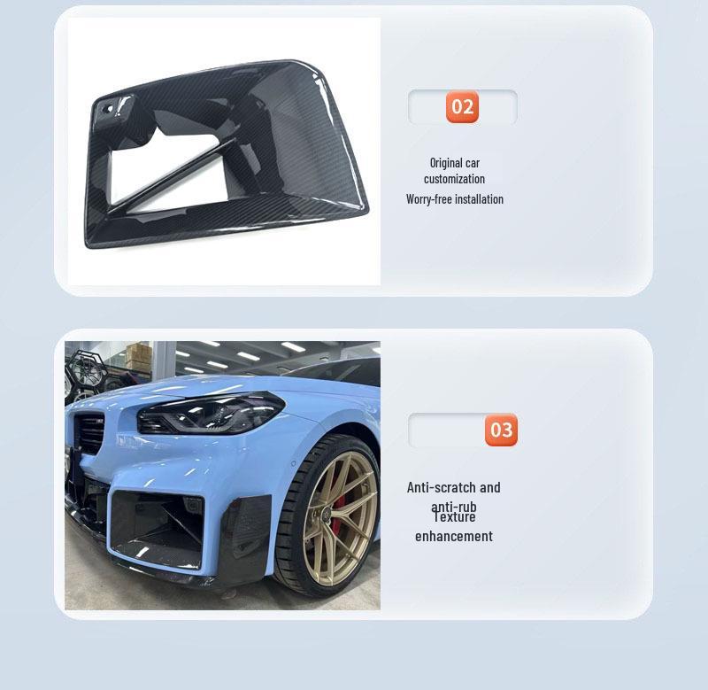 BMW M2 G87 MP-Style Carbon Fiber Front Bumper Vents Body Kit