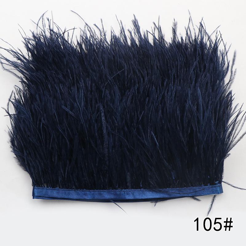 2M Ostrich Feather Cloth Edge 8-10 Cm Cuffs Clothing Skirt Decorative Accessories Color Ostrich Feather Cloth With Feathers