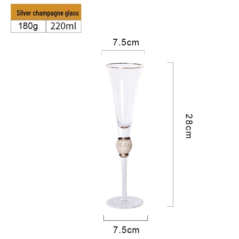 Set di Bicchieri di Cristallo Borosilicato con Strass Phnom Penh: Bicchieri da Cocktail e Champagne, Calici da Vino Rosso