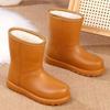 Snow winter non-slip warm waterproof boots women's rain shoes integrated boots forming car wash kitchen piled thickened cotton shoes