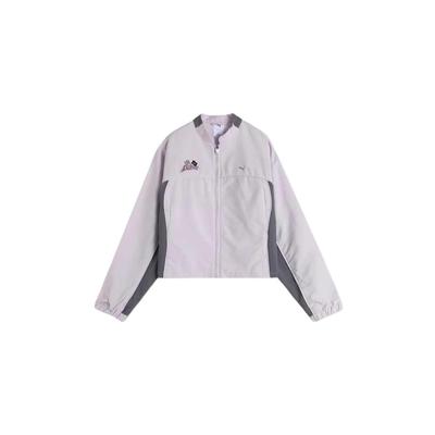 Racing Carnival Fashionable Simple Zipper Stand Collar Jacket Women Jacket Light-Frost-Purple 631343-60
