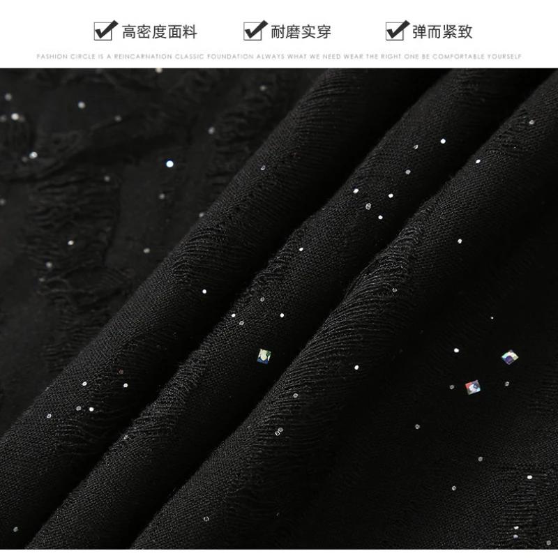 Kurzarm-T-Shirt für Herren  Neues Vollhimmel-Sternen-Heißer Diamant Hohe Qualität Lässige Streetwear T-Shirt Rundhals Übergröße Oberteil