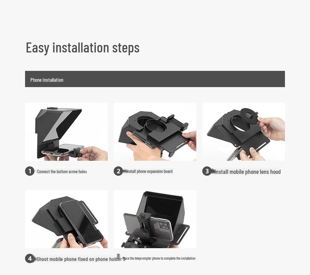 ZhiJie Pronstoor Portable Teleprompter for Mobile Phones & DSLR Cameras