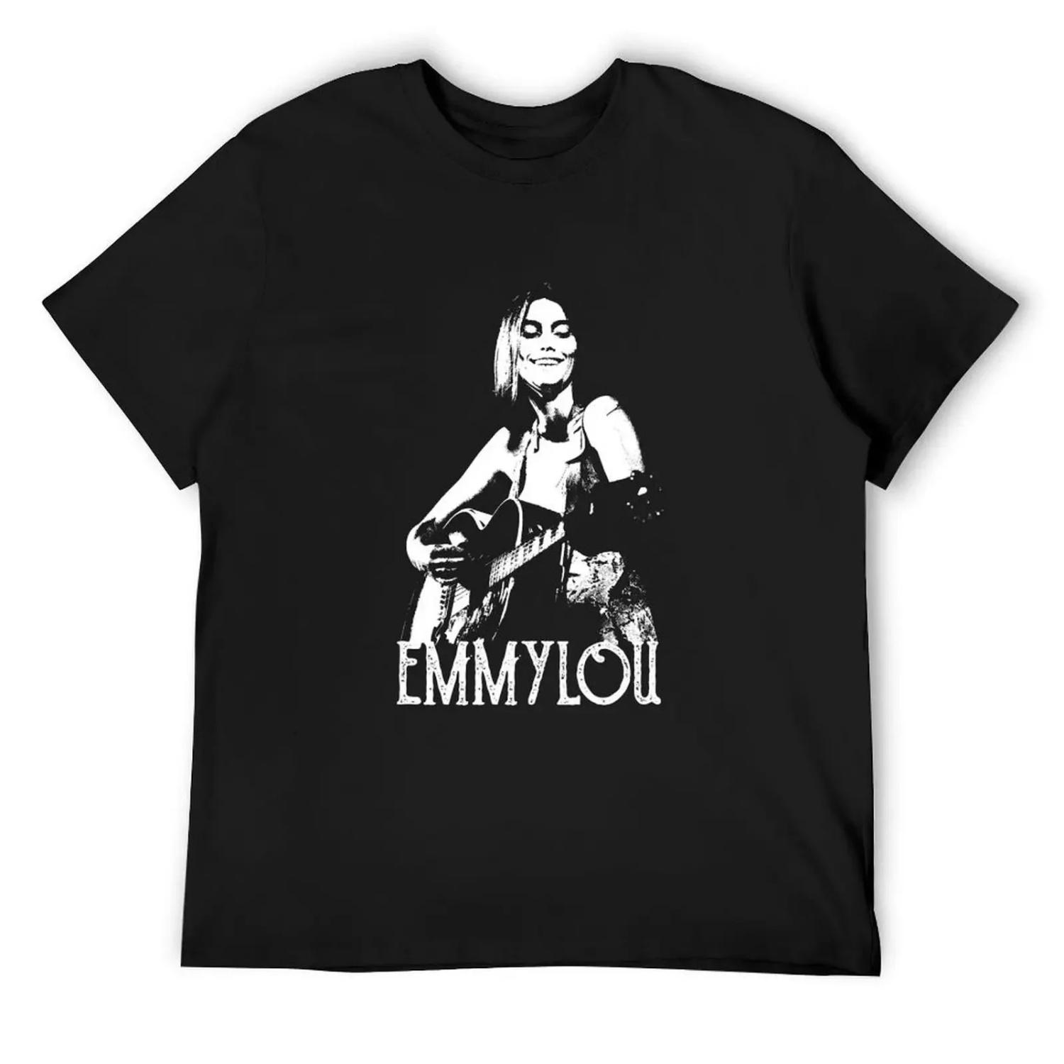 

Emmylou - White Stencil T-Shirt football t shirt graphics Blouse men t shirt XXXXXL чорний