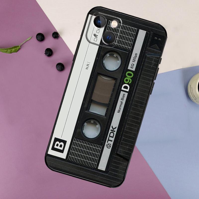 Retro Cassette Tape Soft Phone Case For iPhone 16 15 14 13 12 11 Pro MAX XS X XR 7 8 Plus 13 12 Mini Back Cover