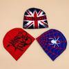 New European and American popular alphabet flame spider skull knitted hat men and women autumn and winter personality hip hop warm