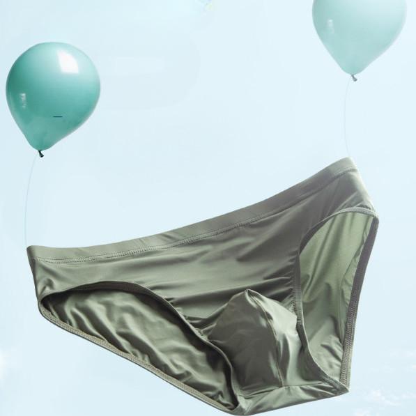 2pcs Men's Ice Silk Sexy Triangle Underwear for Nude Sleeping - Adult Plus Size