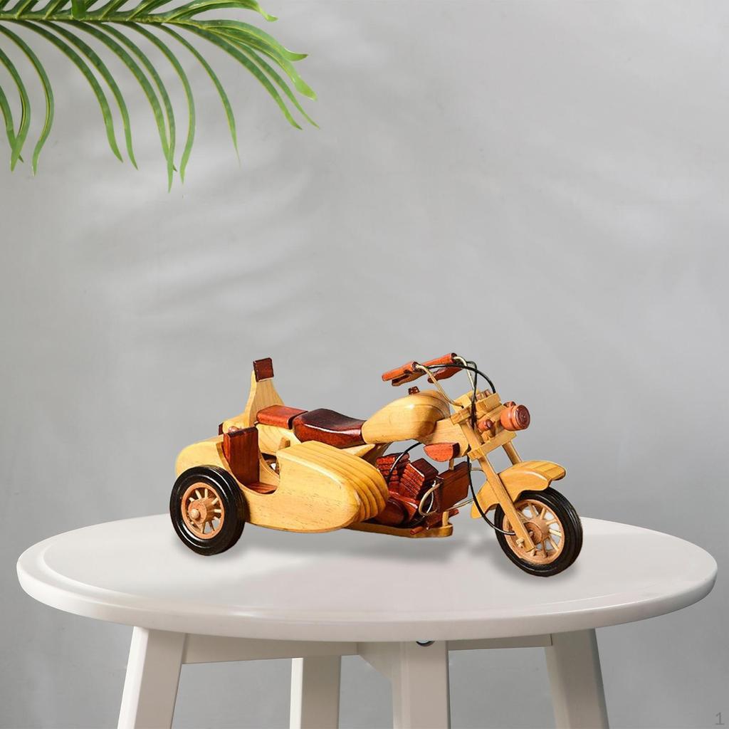 Wood Motorcycle Model Collectible Home Decoration Collectibles Vintage Design Motorbike Sculpture