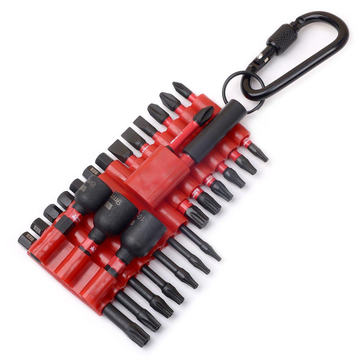 

24Pcs Impact Screwdriver Bits Sets With Organizer Sleeve 1Pc Bit Holder Magnetic Mixed Torx Cross Flat Electric Bits Set