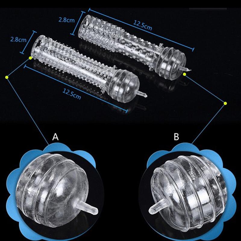 2PCS Finger Clitoris Massage Delay Penis Sleeve Lasting Enlargement Vibrator Condom Spike Erection Aid Extend Sex Toys for Men