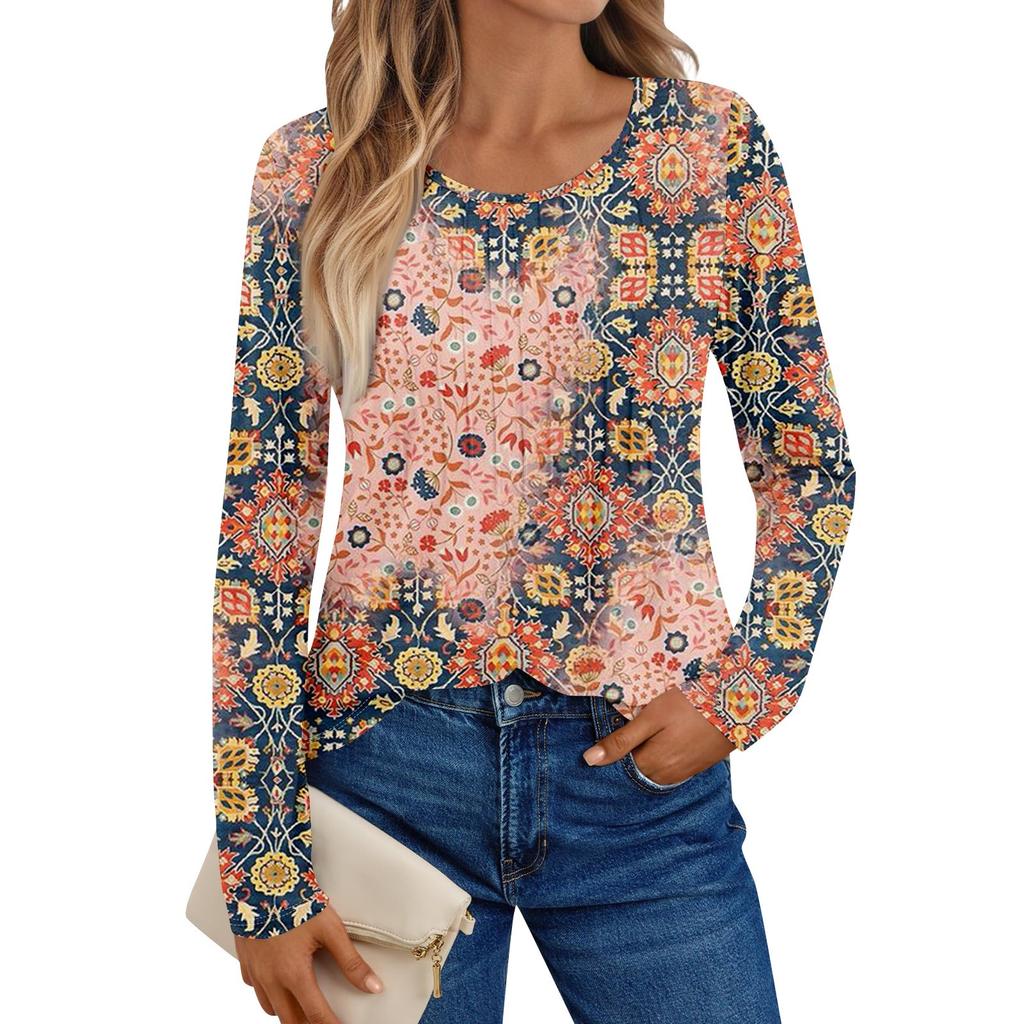 Damen Langarmshirts Grafik-T-Shirts Lässige Basic-Tops Pullover
