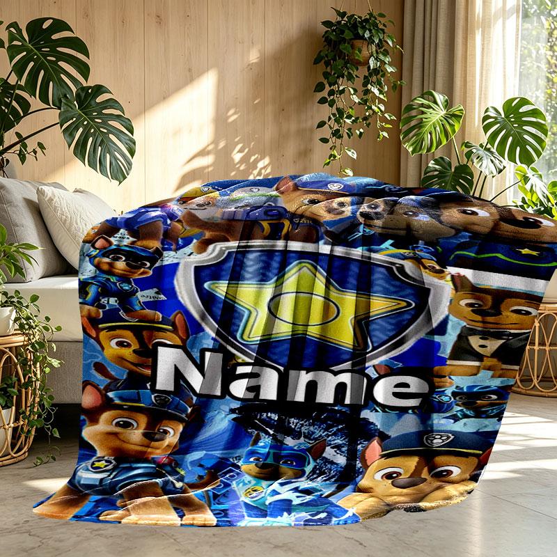Custom Name Personalized PAW Patrol Print Blanket, Home Decor, Bedroom, Sofa, Camping, Couch, Gifts for Birthday Christmas