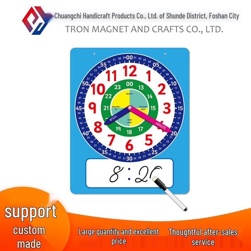 Cross-border Large Teaching Clock for First & Second Graders - Time Learning Aid синий