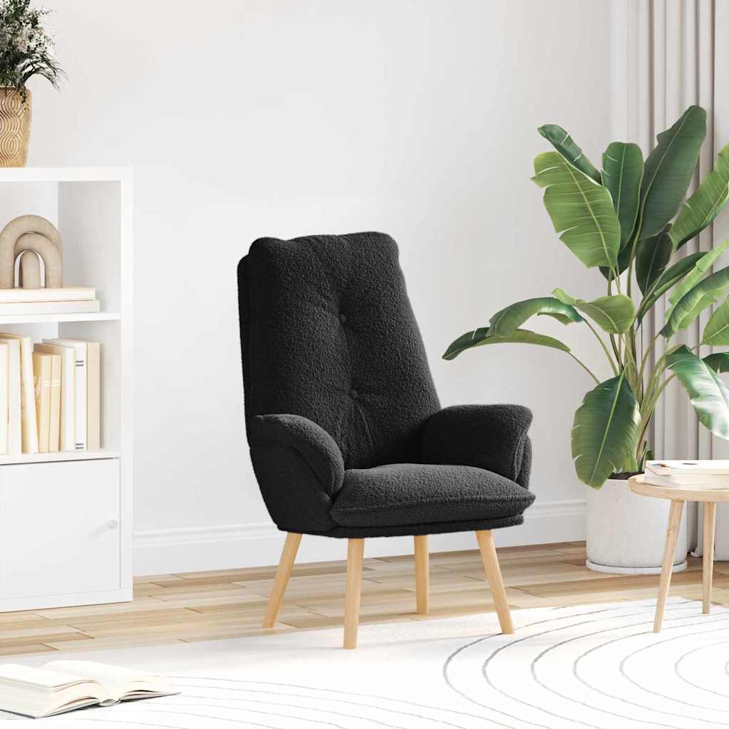 Armchair Black 69 X 74 X 93 Cm Sherpa Fabric