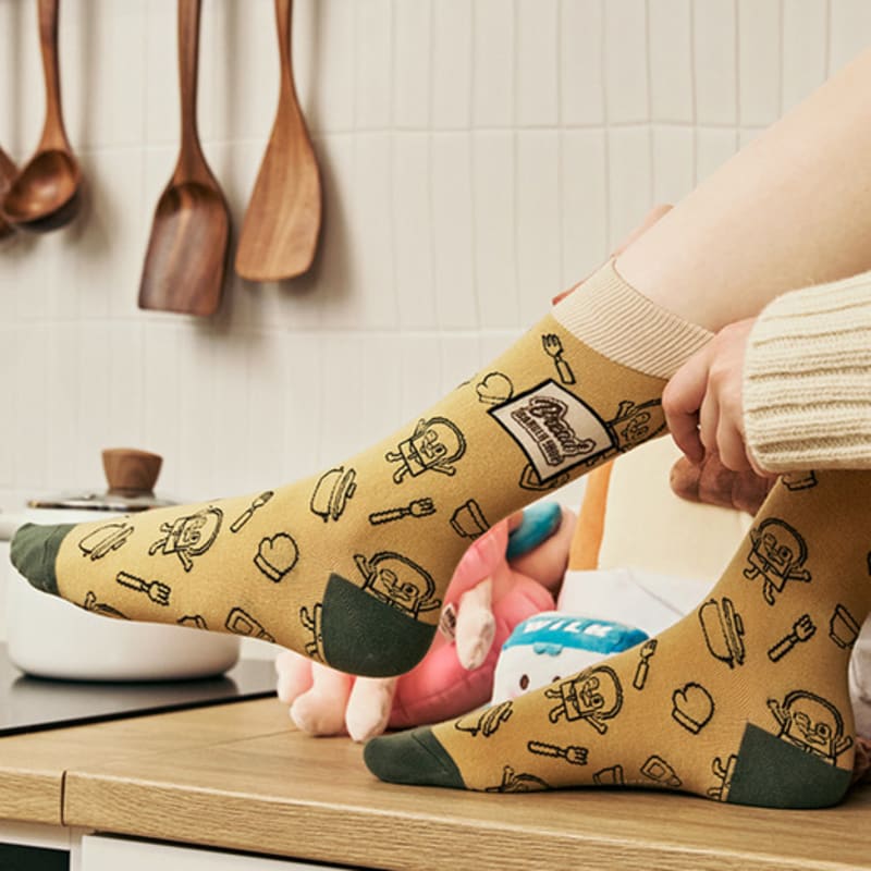 Bananasisters [2SET] Kitchen Logo Pattern Point Socks 3 Colors