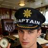 Breathable Captain Hat with Embroidery and Letter Design Marine Hat for Adult Youth Halloween Party Cosplay Headpiece