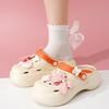 women wear new thick-soled cute cartoon stepping on shit feeling home wear seaside beach shoes cool slippers women