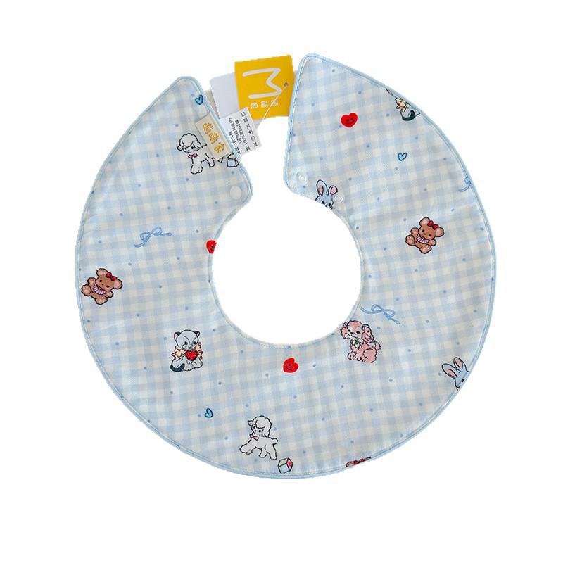 Korean-Style Baby Bib, Double-Sided Waterproof Gauze for 0-2 Years