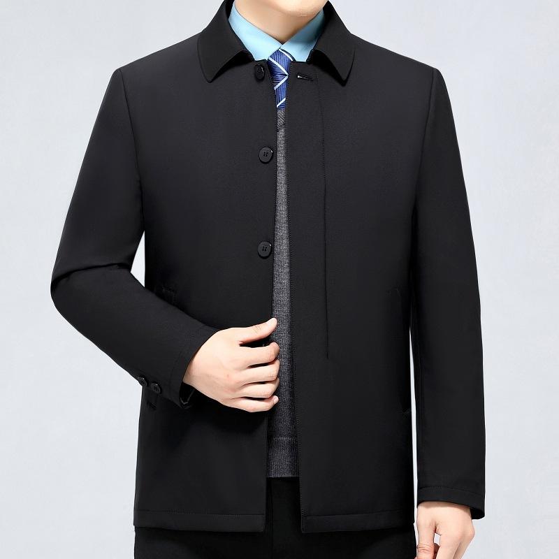 

Куртка мужская зимняя для мужчин среднего и пожилого возраста, утолщенная и теплая, съемная, для отца, с белым утиным пухом 205