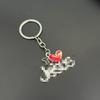 New Metal Heart English Letters Keychain