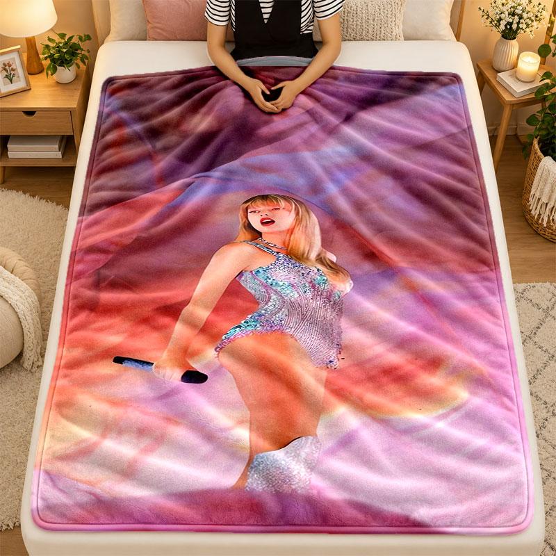 Flannel BlanketTaylor Swift Warm Soft Throw Blanket for Indoor Sofa Bed Living Room Use