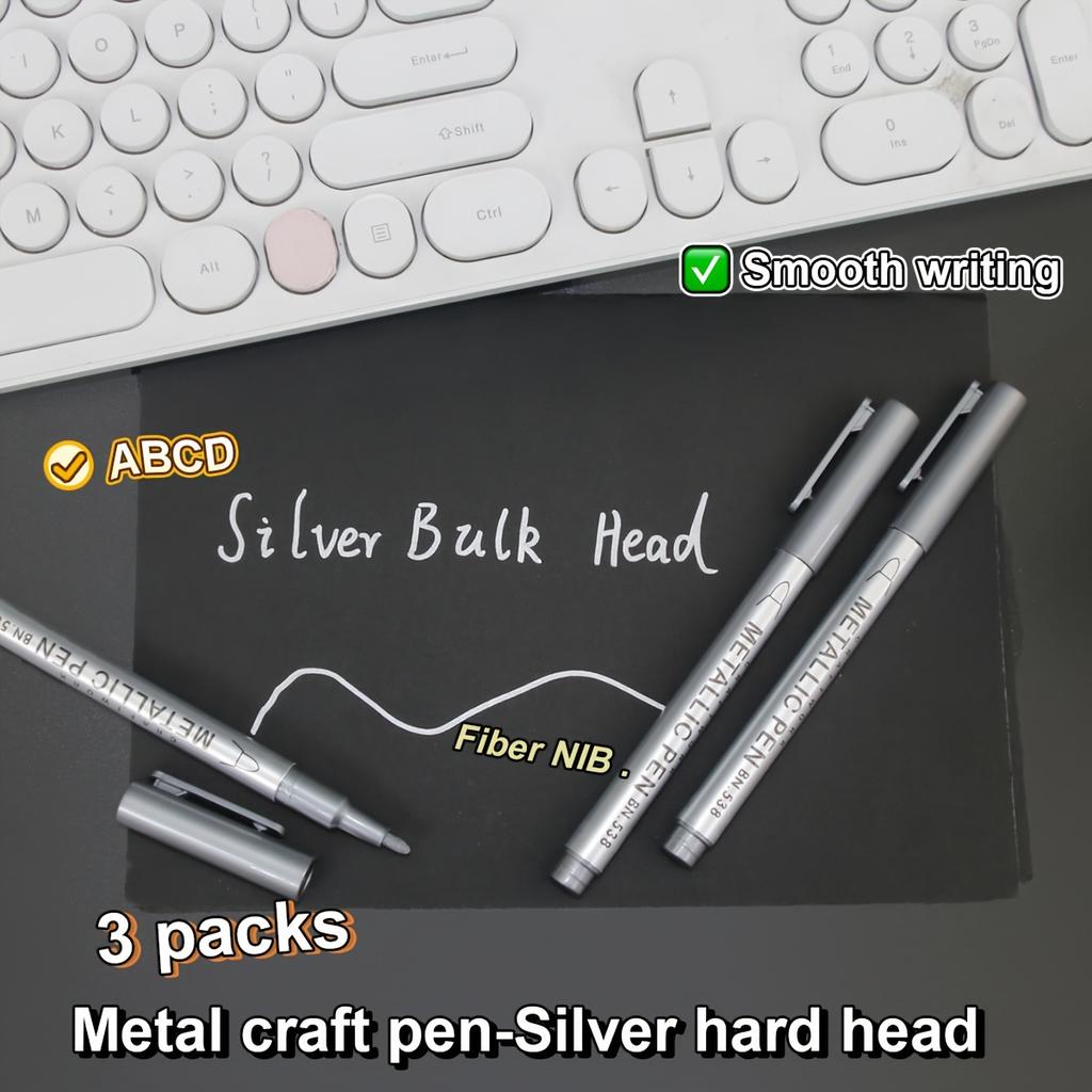 3/6Pcs Waterproof Permanent Paint Marker Pen, Gold and Silver Ink, Metallic, Rock, Mug, Ceramic, Glass, DIY Painting Supplies